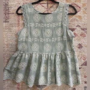 Light green peplum top